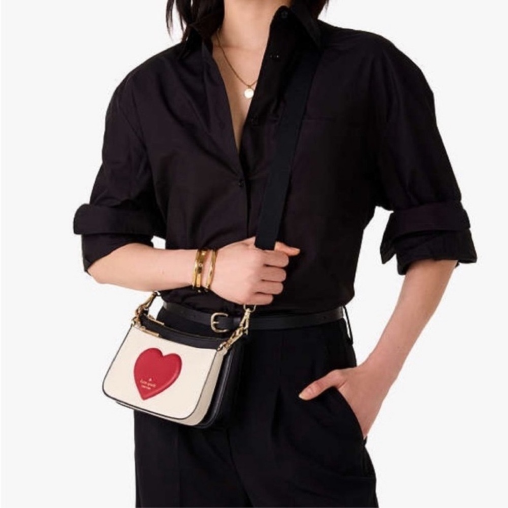 Kate Spade Duet Puffy Heart Crossbody, Meringue Multi NWT - Picture 4 of 16